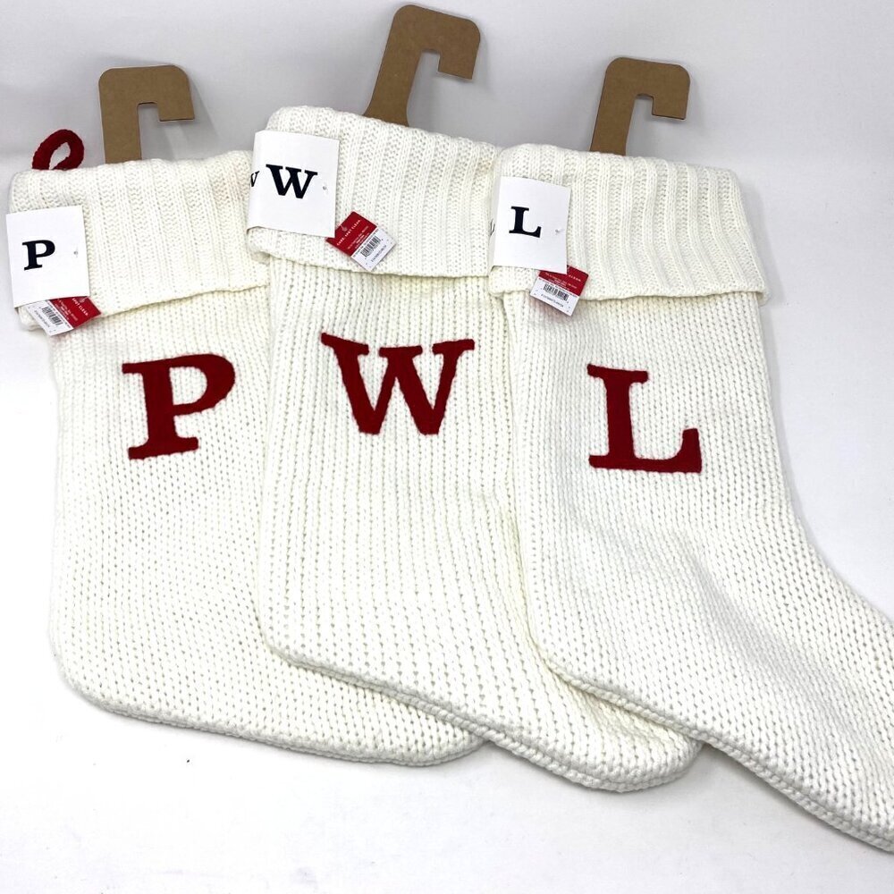 Target Wondershop Knit Monogram Christmas Stocking White Red Wondershop™ 20"